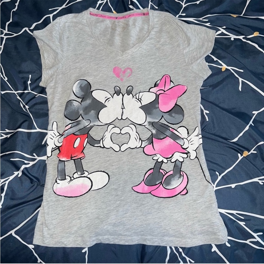 Disney Gray Mickey & Minnie T-Shirt